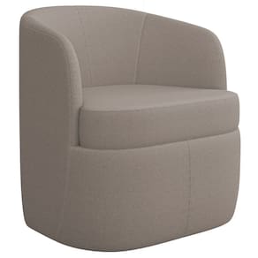 Poltrona Giratória Decorativa para Sala Dandara K04 Bouclê Bege Escuro - Mpozenato