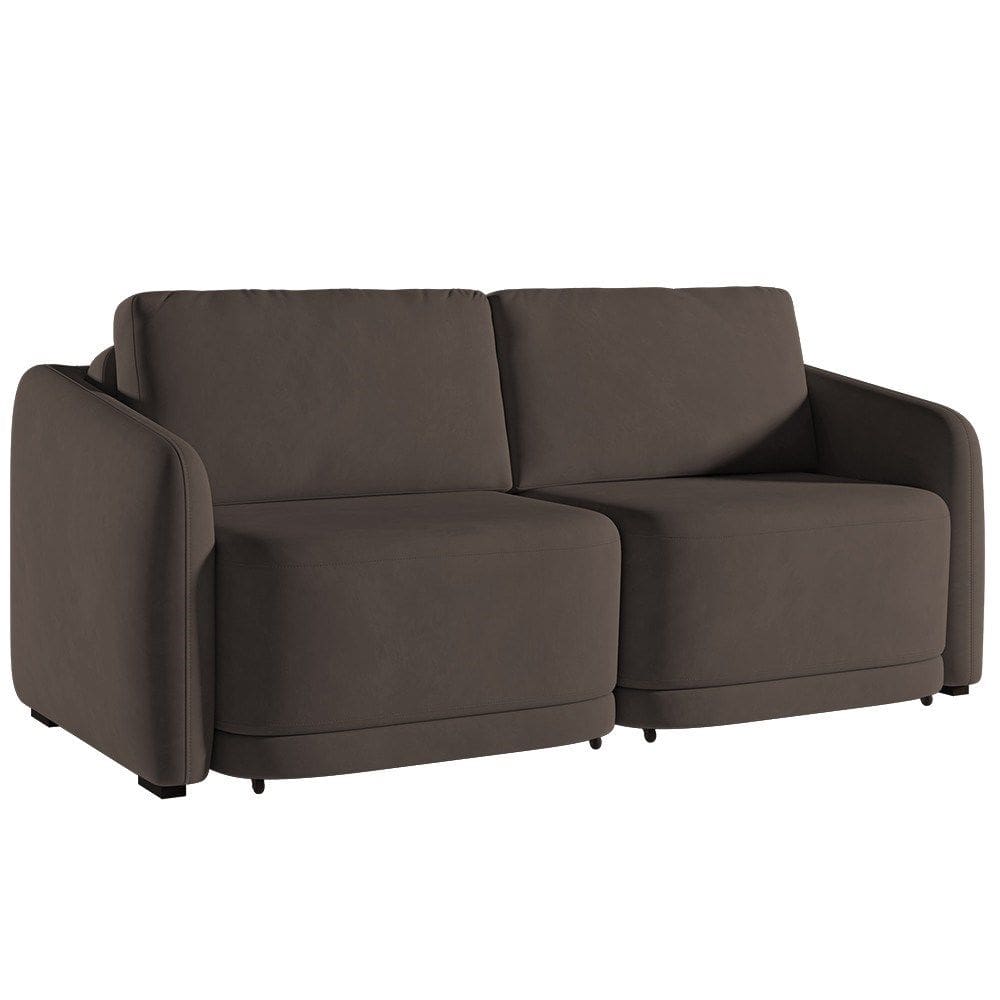 Sofá Cama Casal para Sala 176cm Polska K04 Veludo Marrom - Mpozenato