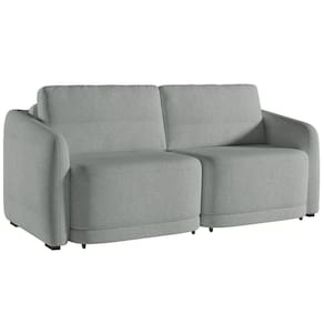 Sofá Cama Casal para Sala 176cm Polska K04 Bouclê Cinza Claro - Mpozenato