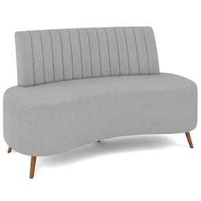 Sofá 2 Lugares para Sala Living 160cm Pés Palito Tamar K04 Bouclê Cinza Claro - Mpozenato