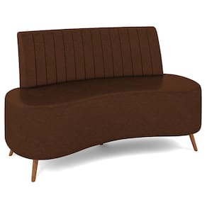 Sofá 2 Lugares para Sala Living 160cm Pés Palito Tamar K04 Sintético Marrom - Mpozenato