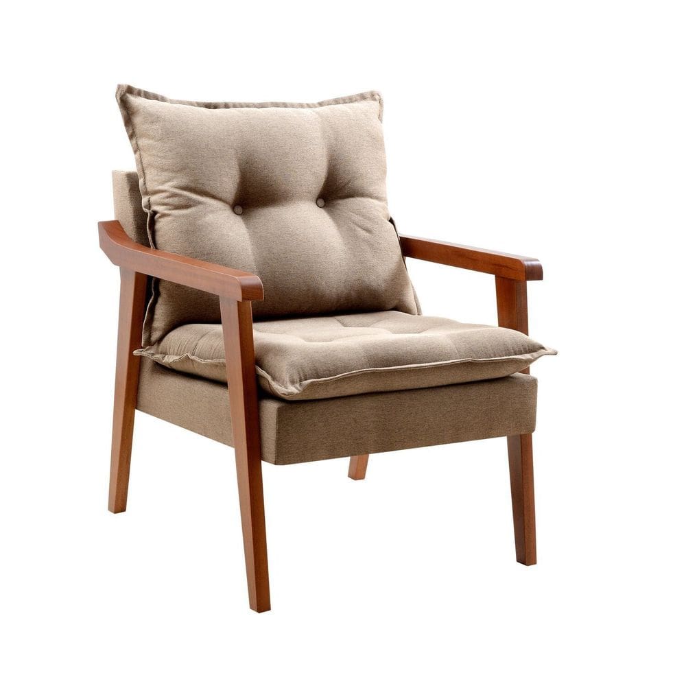 Poltrona para Sala de Estar Pérola 93x66cm Bege Dourado