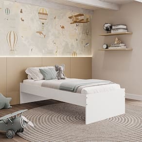 Cama Infantil Solteiro Prisma 191,5x42,5cm Branco