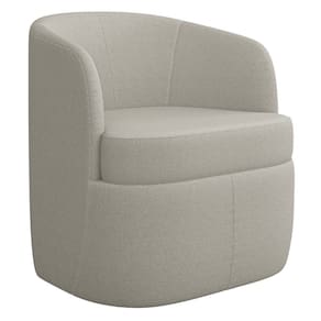 Poltrona Giratória Decorativa para Sala Dandara K04 Bouclê Bege - Mpozenato