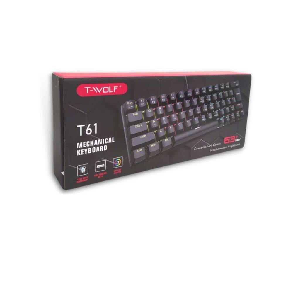 Teclado Gamer Mecanico 60% RGB T-WOLF | Casas Bahia