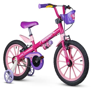 Bicicleta Aro 16 Nathor Top Girls Rosa Freios V-brakes Rosa