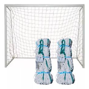 Par Rede Gol Futebol Society Suiço Fio 4mm 3,2x2,1 Metros