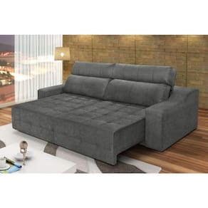 Sofá Top Lubeck Retrátil Reclinável 250 Cinza- Ws Estofados
