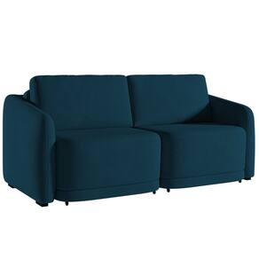 Sofá Cama Casal para Sala 236cm Polska K04 Veludo Azul - Mpozenato