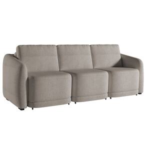 Sofá Cama Casal para Sala 306cm Polska K04 Bouclê Bege Escuro - Mpozenato