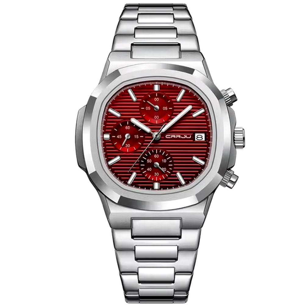 Relógio de Pulso Masculino Analógico com Pulseira de Aço Inoxidável Impermeável 3ATM