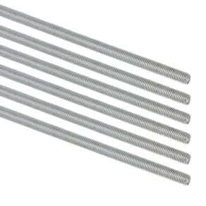 Kit 6 Barra Roscada Bsw Aço 1/2`` X 1 Metro