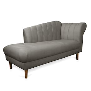 Divã Recife Suede Grafite 165 Cm Pés Chanfrado Castanho - D`rossi