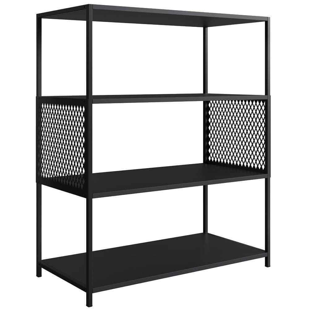 Estante Estilo Industrial 94 Cm Tela P1024 Preto Pp Preto