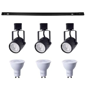 Kit Trilho 1m + 3 Spots Classic Preto + 3 Lâmpadas Gu10 6w - Nordecor 6000k (branco Frio)