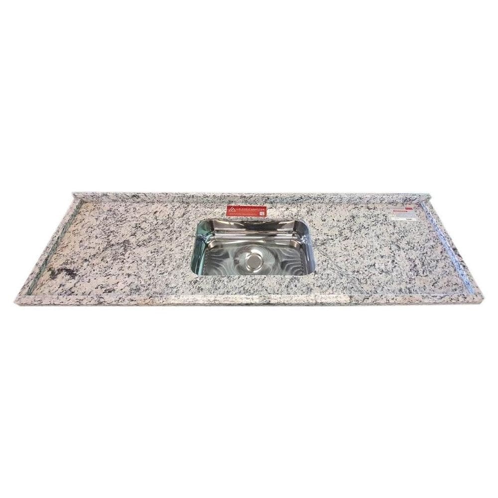 Pia de Cozinha Granito 160 Cm Arabesco Plus Cuba Simples Bege Arabesco