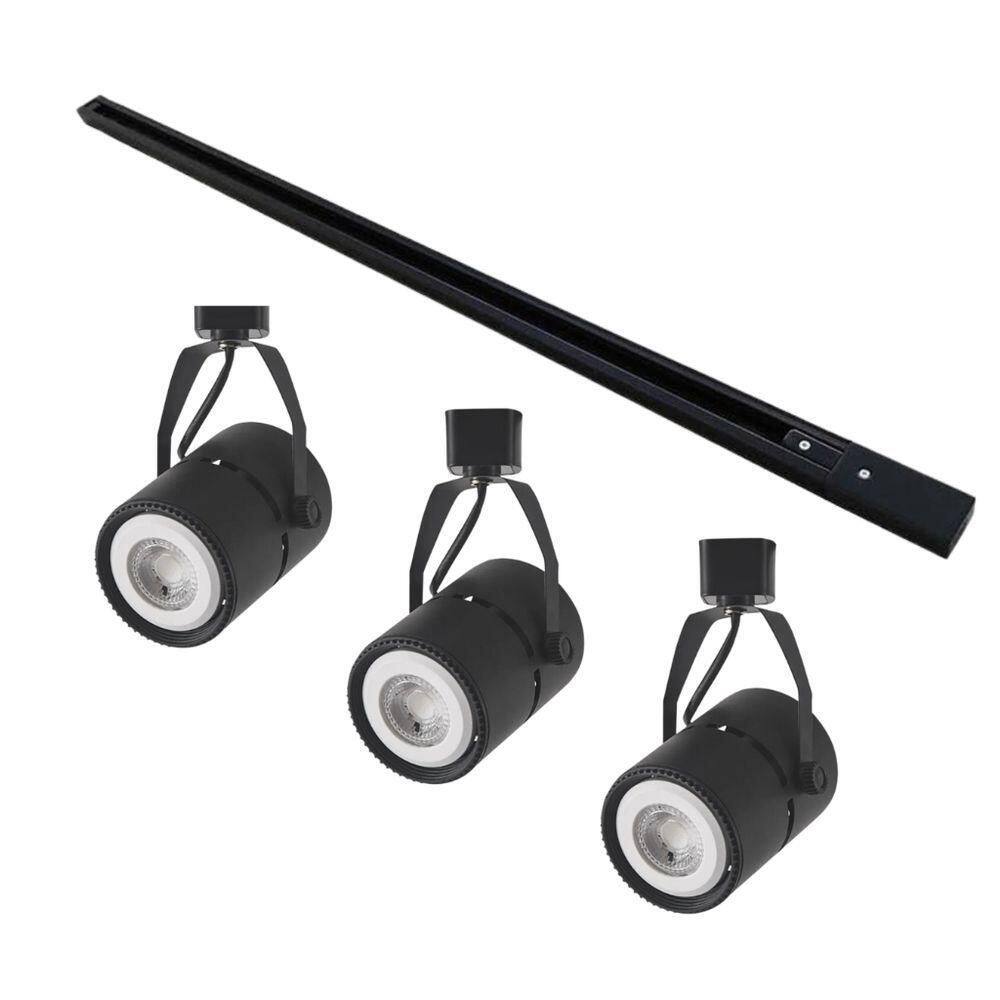 Kit Trilho Eletrificado 1m + 3 Spots Par20 - Nordecor Preto