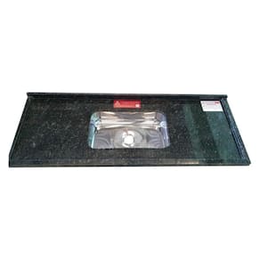 Pia de Cozinha Granito Ubatuba 120cm Plus Cuba Simples L.a. Pias e Granitos Verde Ubatuba