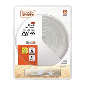 Kit Fita Led Neon 220v 3000k 7w Plug 5 Metros Ip65 Black+decker
