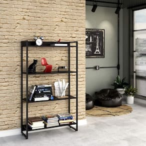 Estante Multiuso 4 Prateleiras 80cmx146cm Dynamica Compace Preto Onix