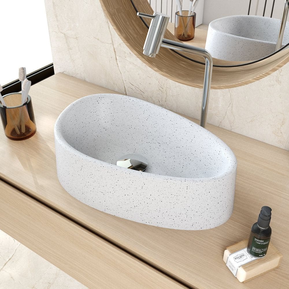 Cuba de Apoio Gota Bg43 43,5x26,5cm Lapimat Branco Granit Matte