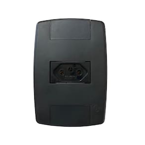 Tomada Elétrica Preta 2P+T 10A 250V Placa Espelho 4X2 Ilumi