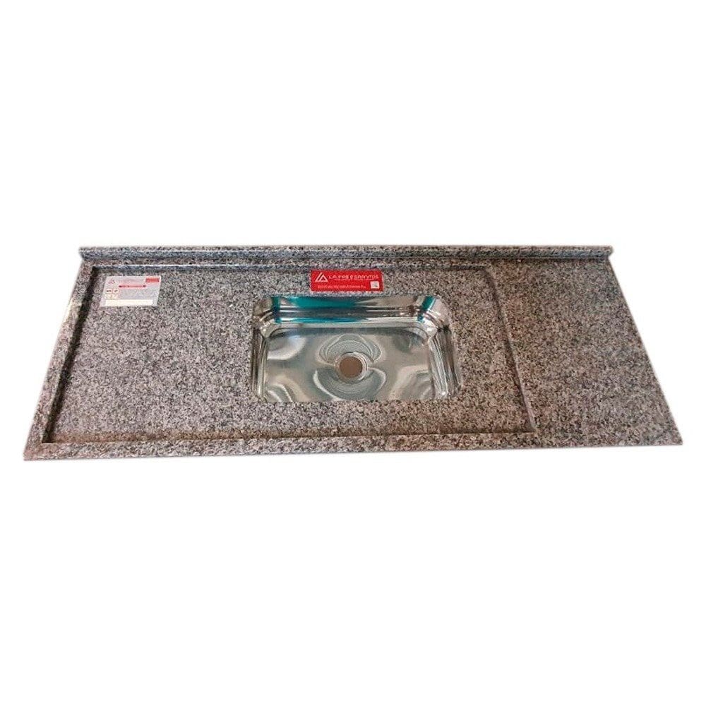 Pia de Cozinha Granito 200 Cm Itabira Master Cuba Simples Ocre Itabira
