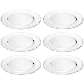 Kit 6 Sousplat de Cristal Wolff 32cm Lugar Americano Redondo