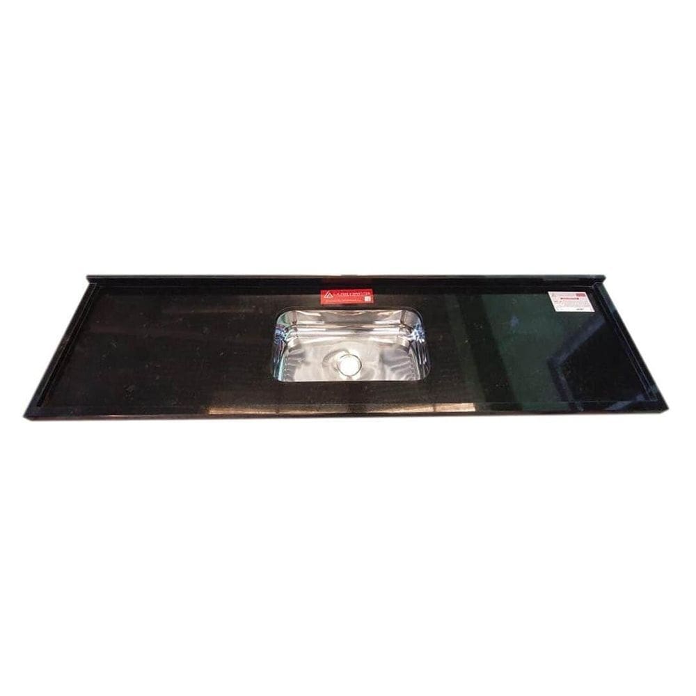 Pia de Cozinha Granito 180 Cm São Gabriel Plus Cuba Simples Preto São Gabriel