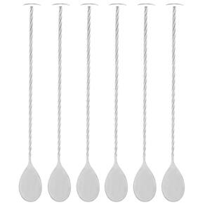 Kit 6 Colheres Bailarinas Inox 26cm Tress Lyor Prata Bartend