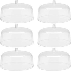 Kit 6 Cúpulas para Prato De Bolo Tampa Acrílico Cúpula 30cm