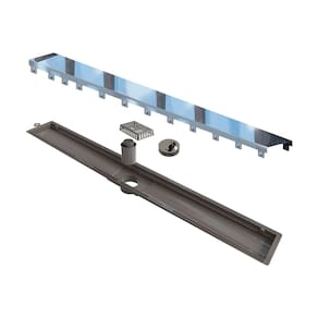 Ralo Linear Elleve Versatile 8933 75Cm Saída Central Com Tampa Polida