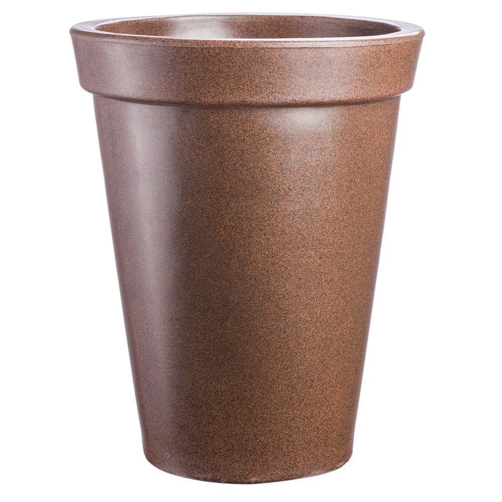 Vaso Decorativo para Plantas Cônico com Borda Atenas 45 Café
