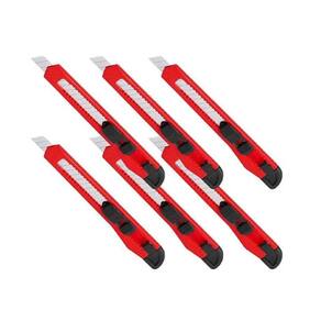 Kit 6 Estilete Com Trava Lâmina Estreita 8285 9Mm Brasfort