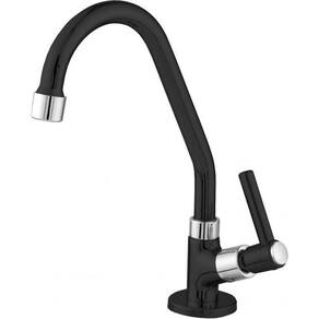 Torneira De Cozinha Ravena Banca Giratória 93191 1-4 Volta Preto-cromado Pevilon