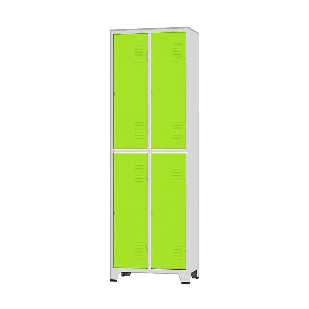 Armário Roupeiro De Aço Para Vestiário 4 Portas Locker Verde com Chave