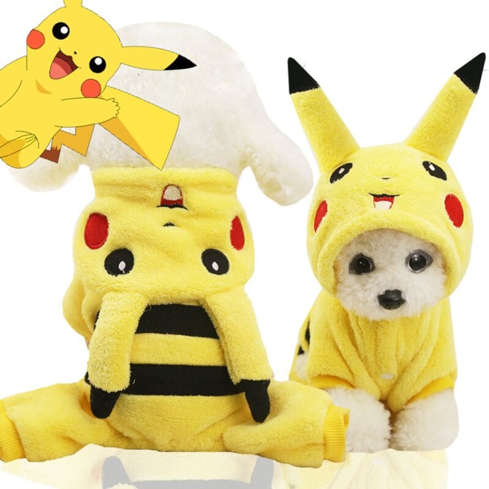 Casaco Fantasia Pikachu Pokemon Anime Roupa Pet Cachorro Gato