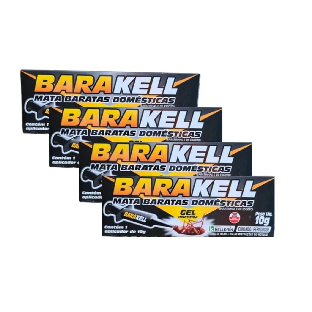 4 Unidades Barakell Gel Mata Baratas 10g Kelldrin