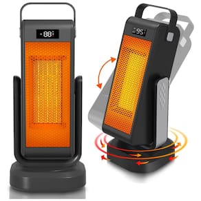 Aquecedor Elétrico de Cerâmica com Oscilação 3D e Área de Aquecimento 37m2, 110V 1500W, Okoium, Preto
