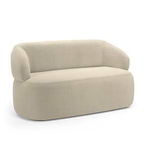 Sofá Orgânico 02 Lugares Living Glee 140cm Bouclê Bege - Desk Design