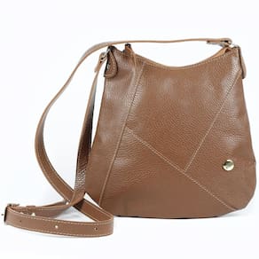 Bolsa Amanda Feminina Transversal Couro Caramelo