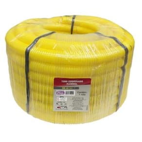 Tubo Corrugado Flexível 1" Dn 32 Rolo com 25m Amarelo Force Line