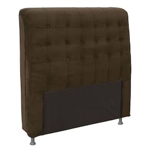 Cabeceira Ana Solteiro 0,90 Suede Marrom - Montanaris Decor