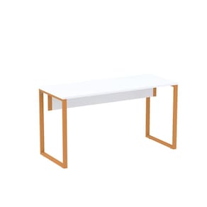 Mesa Madeira 1340x600mm M134/60p25tub Branco/Laranja Picasso