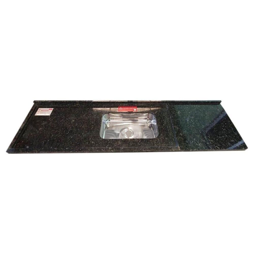 Pia de Cozinha Granito Ubatuba 180cm Master Cuba Simples Verde Ubatuba