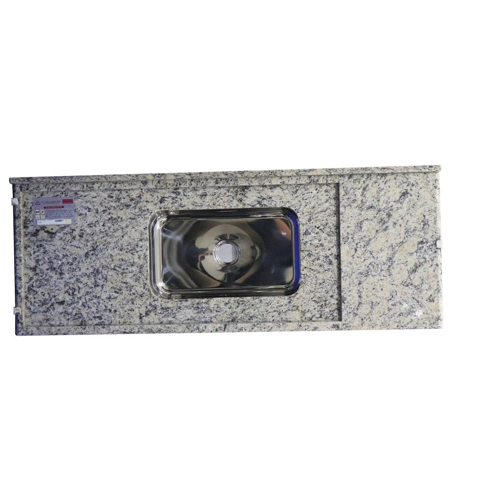 Pia de Cozinha Granito 150 Cm Arabesco Master Cuba Simples Bege Arabesco