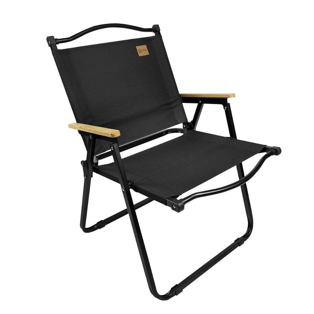 Cadeira Dobrável Lazer Praia G Preto Andrade Aço Ntk 95kg