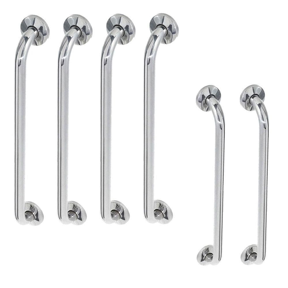 Alça De Apoio Barra Inox Kit 6 Unidades 70cm 80cm Suporte Gestante Idoso Criança Corrimao