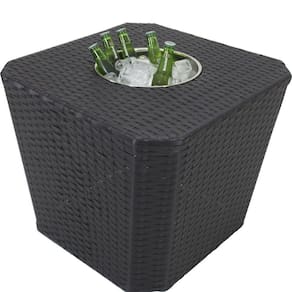 Mesa Grécia Em Alumínio Com Balde P- Bebidas Preto