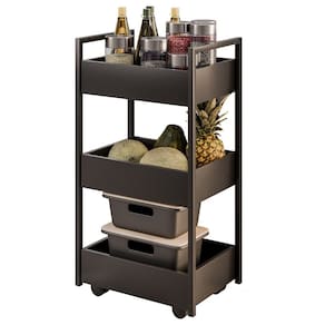 Carrinho Gourmet de Apoio Industrial 3 Prateleiras Liss M24 Preto - Mpozenato